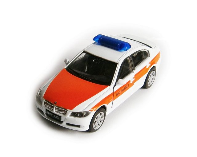 Welly Modellauto BMW 330i Notarzt Weiss/Orange Auto Modell Modellauto Spielzeugauto Kinder Geschenk 11 (Notarzt)