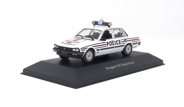 Editions Atlas Sammlerauto Peugot 505 Danielson Polizei Frankreich 1983 weiß 1:43 Metall Kunststoff Sammlermodell