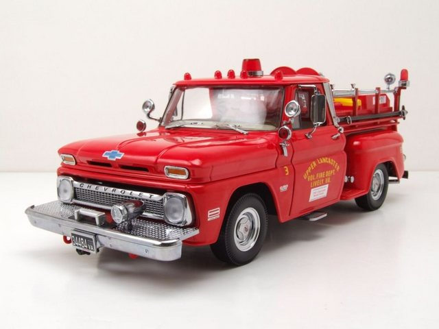 Sun Star Modellauto Chevrolet C-20 Fire Truck 1965 rot Modellauto 1:18 Sun Star