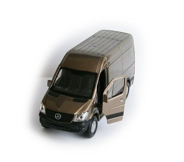 Welly Modellauto MERCEDES BENZ Sprinter Panel Van Modellauto Metall Modell Auto Spielzeugauto 88 (Champagner-Metallic)