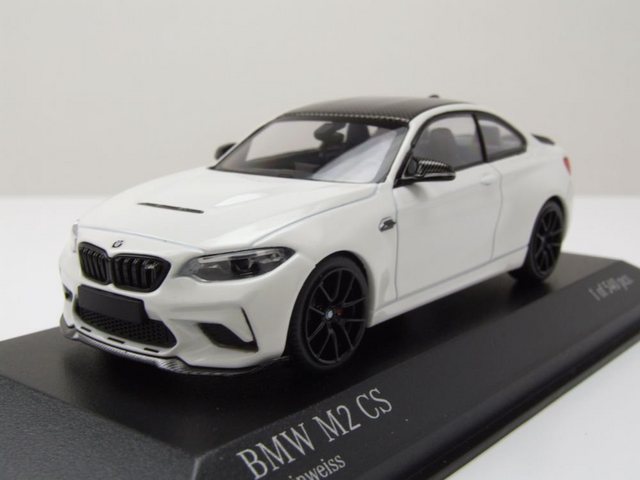 Minichamps Modellauto BMW M2 CS 2020 weiß mit schwarzen Felgen Modellauto 1:43 Minichamps