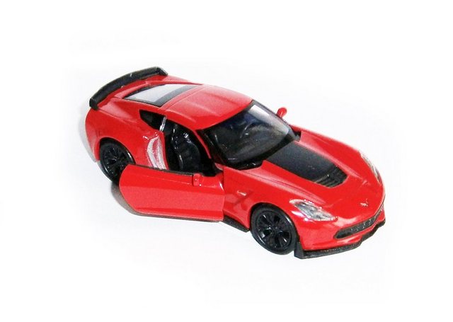 Welly Modellauto CHEVROLET Corvette Z06 2017 Modellauto Metall Modell Auto Spielzeugauto Kinder Geschenk 23 (Rot)