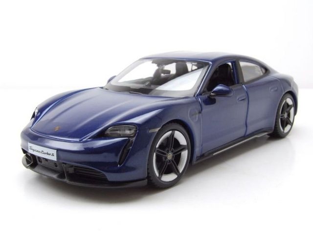 Bburago Modellauto Porsche Taycan 2019 blau Modellauto 1:24 Bburago