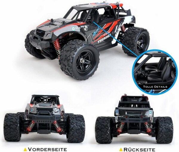 FunTomia Modellauto FunTomia Maximum RC Monster Truck - 4WD Thunder Car 36km/h ferngesteuertes Auto