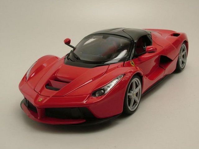 Bburago Modellauto Ferrari LaFerrari 2014 rot schwarz Modellauto 1:18 Bburago Deluxe