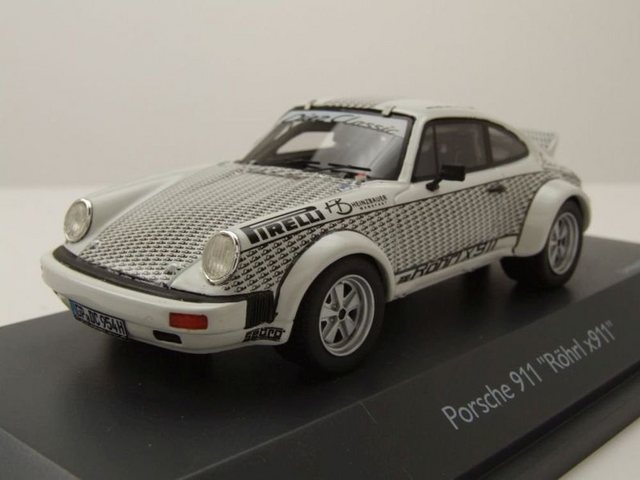 Schuco Modellauto Porsche 911 Rallye "Röhrl x 911" 1974 weiß Modellauto 1:43 Schuco