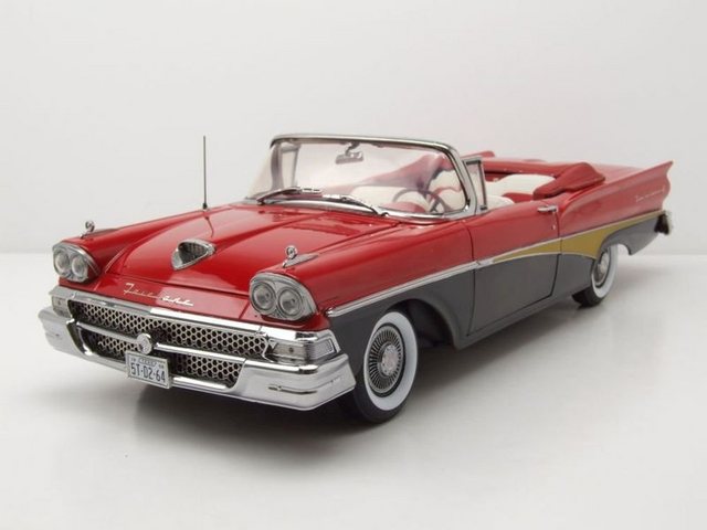 Sun Star Modellauto Ford Fairlane Convertible 1958 rot schwarz Modellauto 1:18 Sun Star