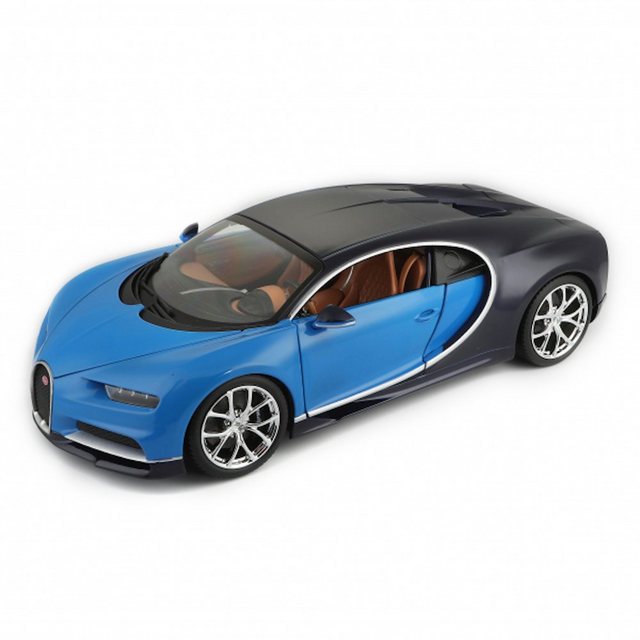 Bburago Modellauto Bugatti Chiron (schwarz-blau)
