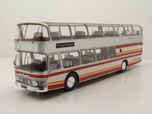 ixo Models Modellauto Neoplan NH 22L Skyliner Doppeldecker Bus 1983 weiß rot Modellauto