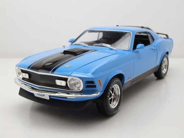 Maisto® Modellauto Ford Mustang Mach 1 1970 blau Modellauto 1:18 Maisto