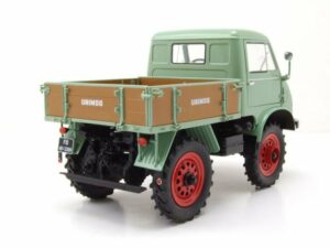 Schuco Modellauto Mercedes Unimog 401 Pritsche hellgrün Modellauto 1:18 Schuco