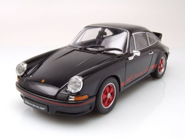 Welly Modellauto Porsche 911 Carrera RS 1973 schwarz rot Modellauto 1:18 Welly