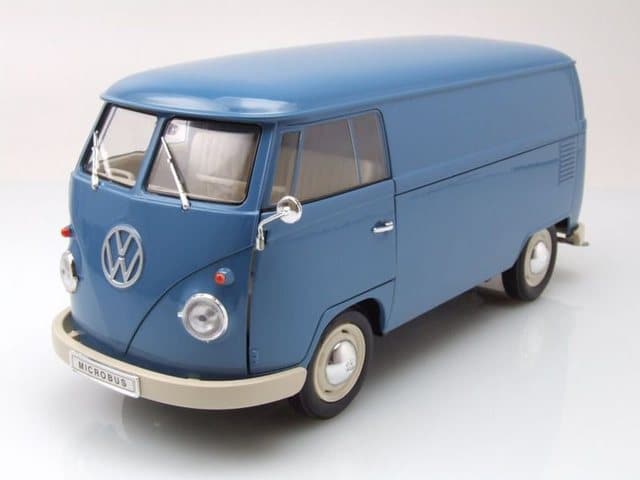 Welly Modellauto VW T1 Bus Kasten 1963 blau Modellauto 1:18 Welly