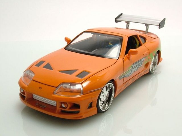 JADA Modellauto Toyota Supra 1995 orange Brian Fast & Furious Modellauto 1:24 Jada