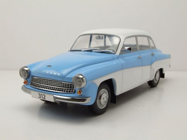 MCG Modellauto Wartburg 312 1965 hellblau weiß Modellauto 1:18 MCG