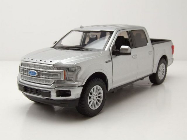 Motormax Modellauto Ford F-150 Limited Crew Cab Pick Up 2019 silber Modellauto 1:24 Motorm