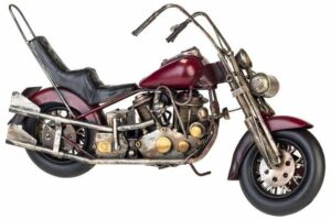 Aubaho Modellmotorrad Modell Chopper Modellmotorrad Motorrad Nostalgie Blech Metall Antik-Stil 41cm