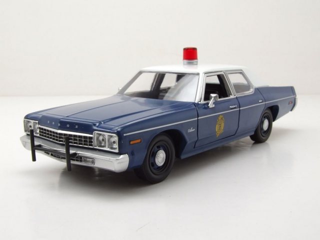 GREENLIGHT collectibles Modellauto Dodge Monaco Kansas Highway Patrol 1975 blau weiß Modellauto 1:24