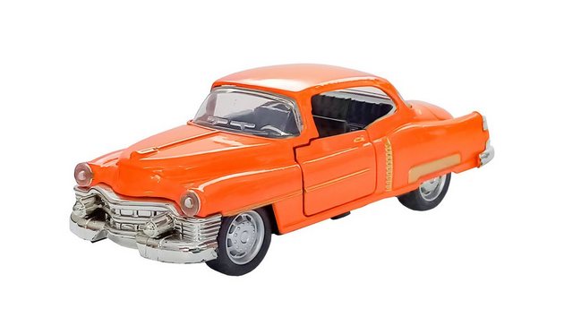 Welly Modellauto Retro Auto Modell mit Rückzug 1:38 Modellauto Metall 50 (Orange)