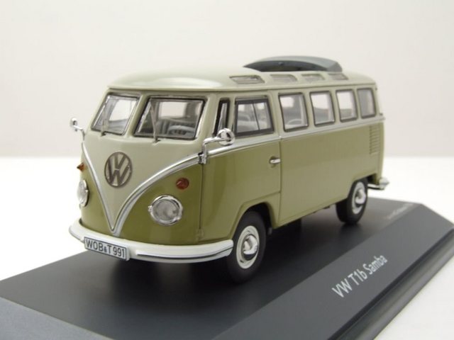 Schuco Modellauto VW T1 b Samba Bus grün grau Modellauto 1:43 Schuco