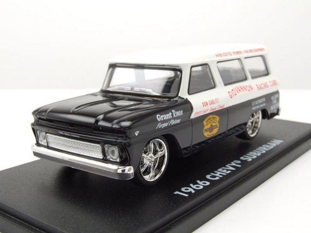 GREENLIGHT collectibles Modellauto Chevrolet Suburban 1966 weiß schwarz Don Garlits Speed Shop Tampa