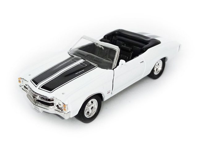 Welly Modellauto CHEVROLET 1971 Chevelle SS 454 Modellauto Metall Modell Auto Spielzeugauto Kinder Geschenk 18 (Weiss)