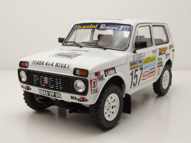 Solido Modellauto Lada Niva #157 Rallye Paris Dakar 1983 weiß Modellauto 1:18 Solido