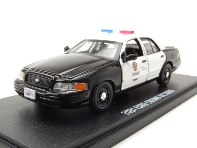 GREENLIGHT collectibles Modellauto Ford Crown Victoria LAPD Police Interceptor 2001 schwarz weiß Drive
