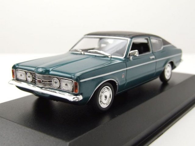 Maxichamps Modellauto Ford Taunus Coupe 1970 grün metallic Modellauto 1:43 Maxichamps