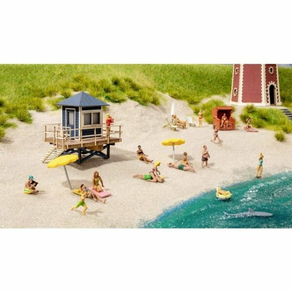 NOCH Modelleisenbahn-Gebäude H0 Rettungsschwimmer-Turm mit Haifisch-Flosse