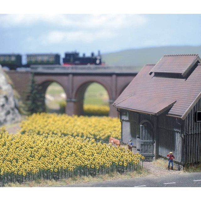 Busch Modelleisenbahn-Fertiggelände N Sonnenblumen