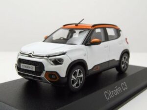 Norev Modellauto Citroen C3 2021 weiß orange Modellauto 1:43 Norev