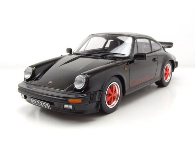 KK Scale Modellauto Porsche 911 Carrera 3.2 Clubsport 1989 schwarz rot Modellauto 1:18 KK