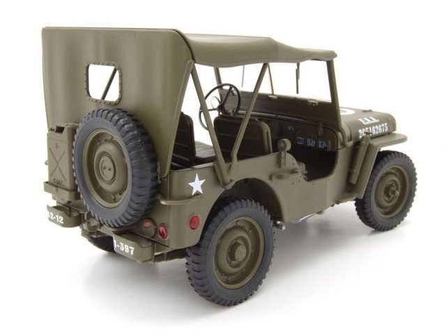Welly Modellauto Willys Jeep geschlossen US Army Militär 1941 olivgrün Modellauto 1:18