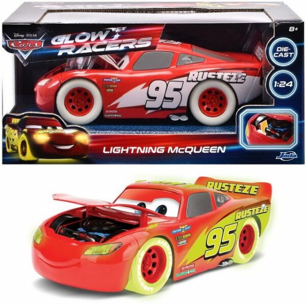 JADA Modellauto Modellauto Disney Cars Lightning McQueen Glow Racers 1:24 253084003