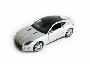 Welly Modellauto JAGUAR F-Type Coupe Modellauto 12cm Metall Modell Auto Spielzeugauto Kinder Geschenk 58 (Silber)