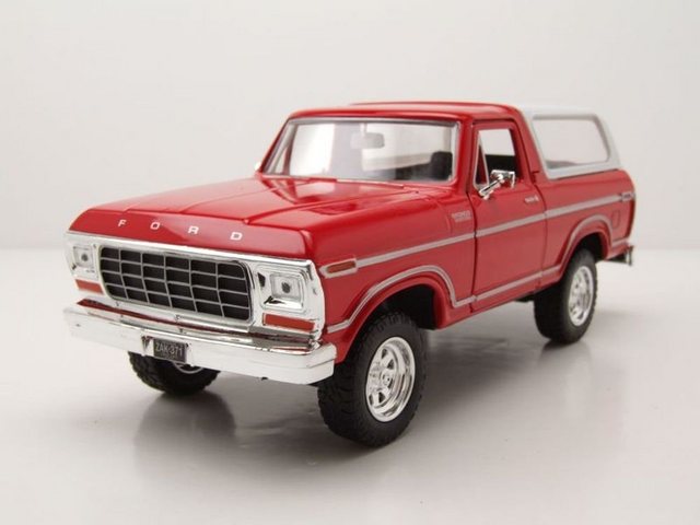 Motormax Modellauto Ford Bronco Hardtop 1978 rot weiß Modellauto 1:24 Motormax