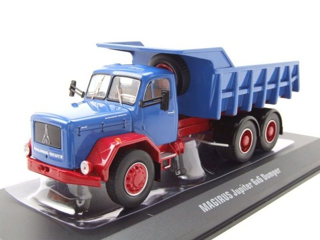 ixo Models Modellauto Magirus Jupiter 6X6 Muldenkipper blau rot Modellauto 1:43 ixo models