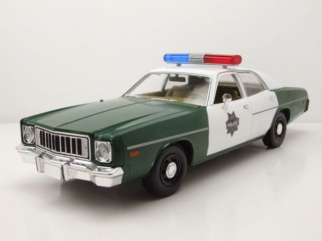 GREENLIGHT collectibles Modellauto Plymouth Fury 1975 grün weiß Capitol City Police Modellauto 1:18 Green