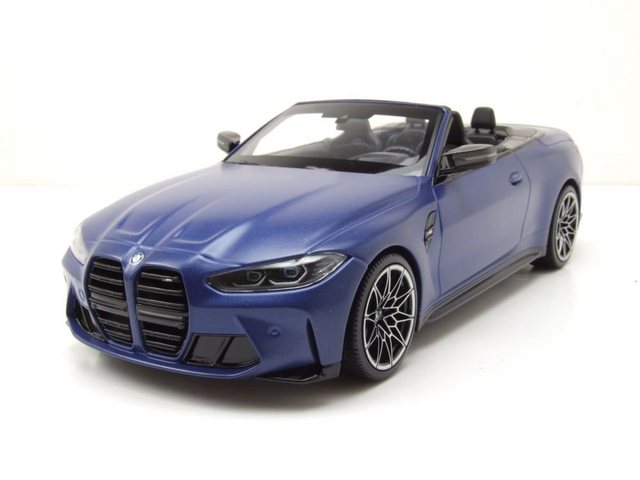 Minichamps Modellauto BMW M4 Cabrio 2021 matt blau metallic Modellauto 1:18 Minichamps