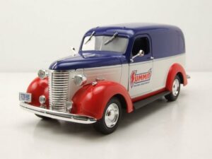 GREENLIGHT collectibles Modellauto Chevrolet Panel Van 1939 blau weiß rot Summit Racing Modellauto 1:24