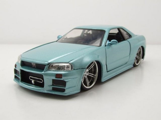 JADA Modellauto Nissan Skyline GT-R R34 2002 türkis metallic Brian Fast & Furious