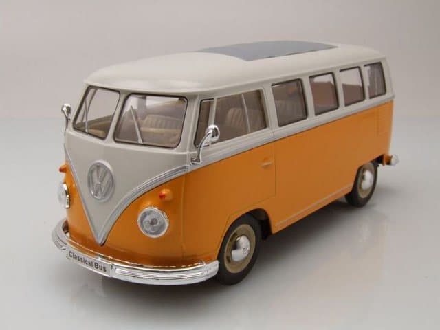 Welly Modellauto VW Classical Bus T1 1962 gelb weiß Modellauto 1:24 Welly