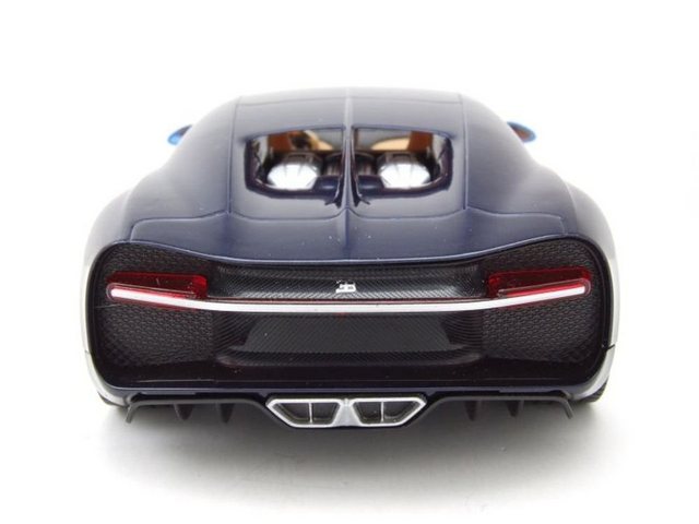 Welly Modellauto Bugatti Chiron 2017 blau dunkelblau Modellauto 1:24 Welly