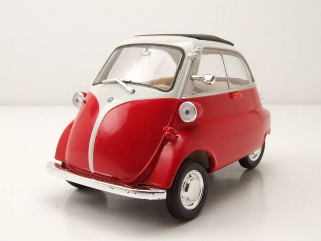 Welly Modellauto BMW Isetta rot weiß Modellauto 1:18 Welly