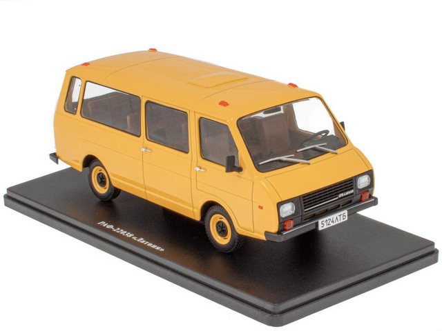 Hachette Sammlerauto Modellauto 1976 RAF 22038 Bus Latvia gelb Kleinbus 1:24 Hachette Metall Kunststoff