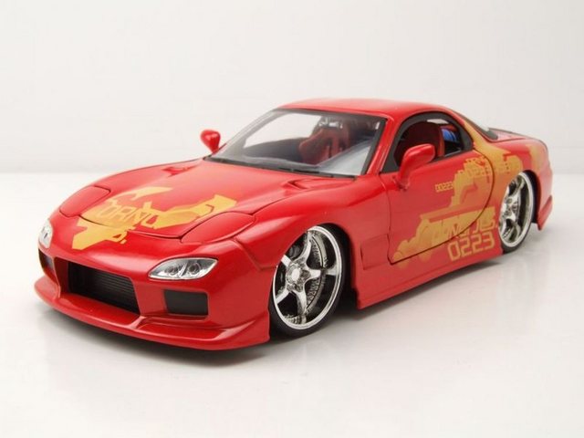 JADA Modellauto Mazda RX-7 1995 JLS orange Fast & Furious Modellauto 1:24 Jada Toys