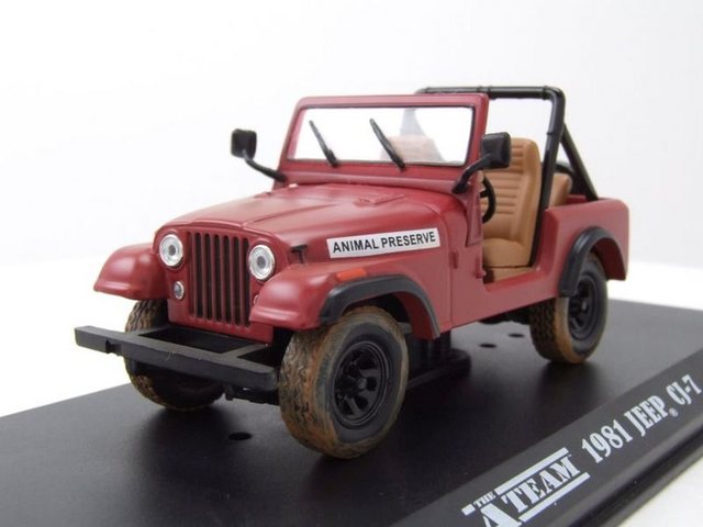 GREENLIGHT collectibles Modellauto Jeep CJ-7 A-Team 1981 rot Modellauto 1:43 Greenlight Collectibles