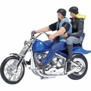 Busch Modelleisenbahn-Straße H0 US Motorrad mit Bikerpärchen