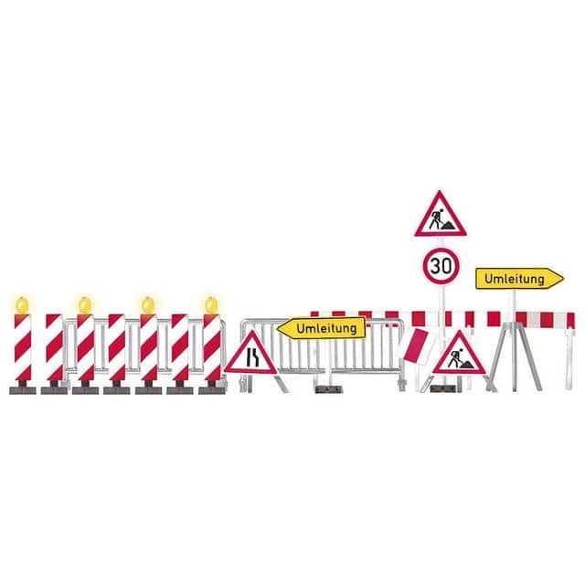 Busch Modelleisenbahn-Verkehrszeichen H0 7 Baustellen-Warnbaken mit Blinkschaltung